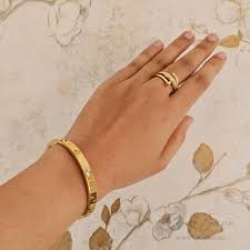 Rose Gold Kada + Ring Combo