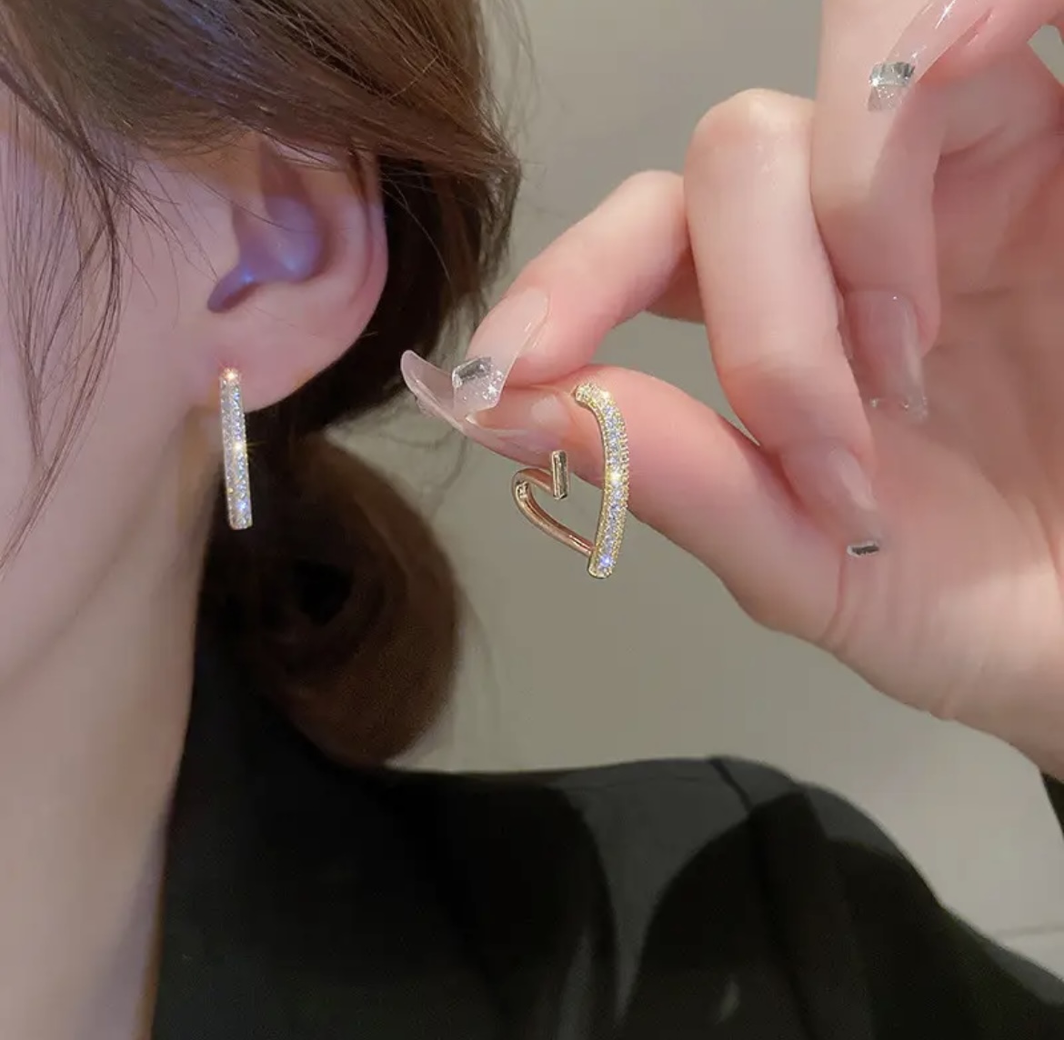 Heart Zircon Korean Earring