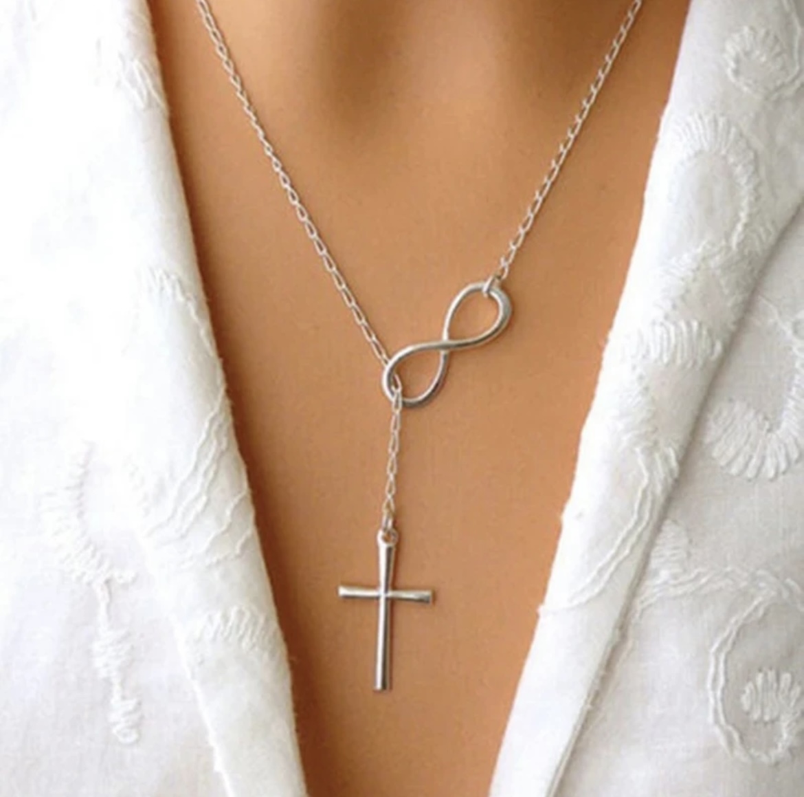 Silver Cross Pendant Necklace