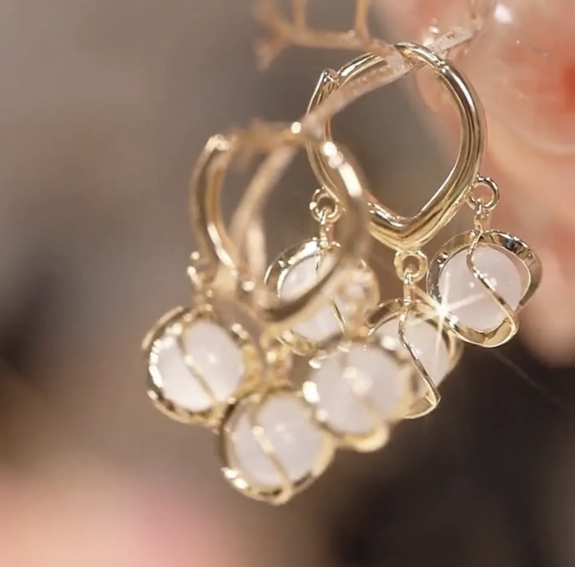 Eye Stone Drop Earrings