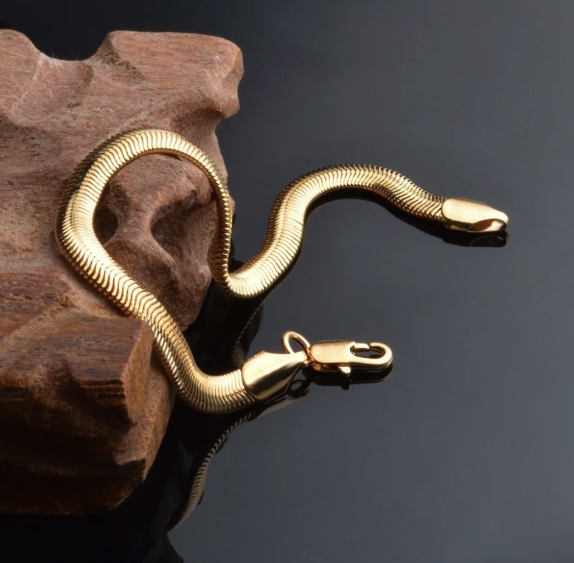 Gold Plated Snake Anklet Cum Bracelet
