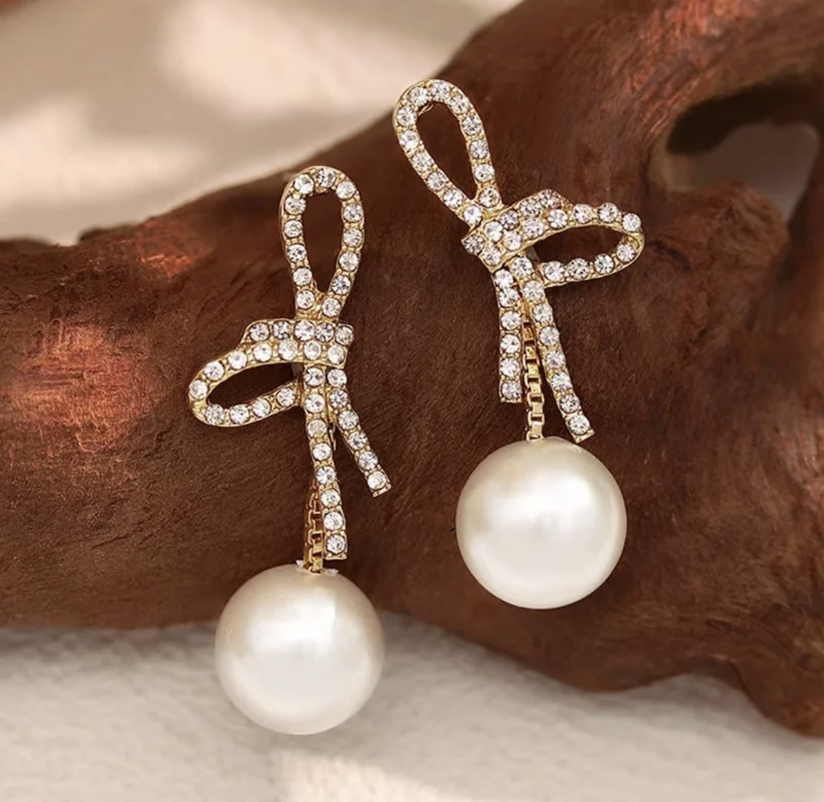 Butterfly Bow Pearl Korean Earring