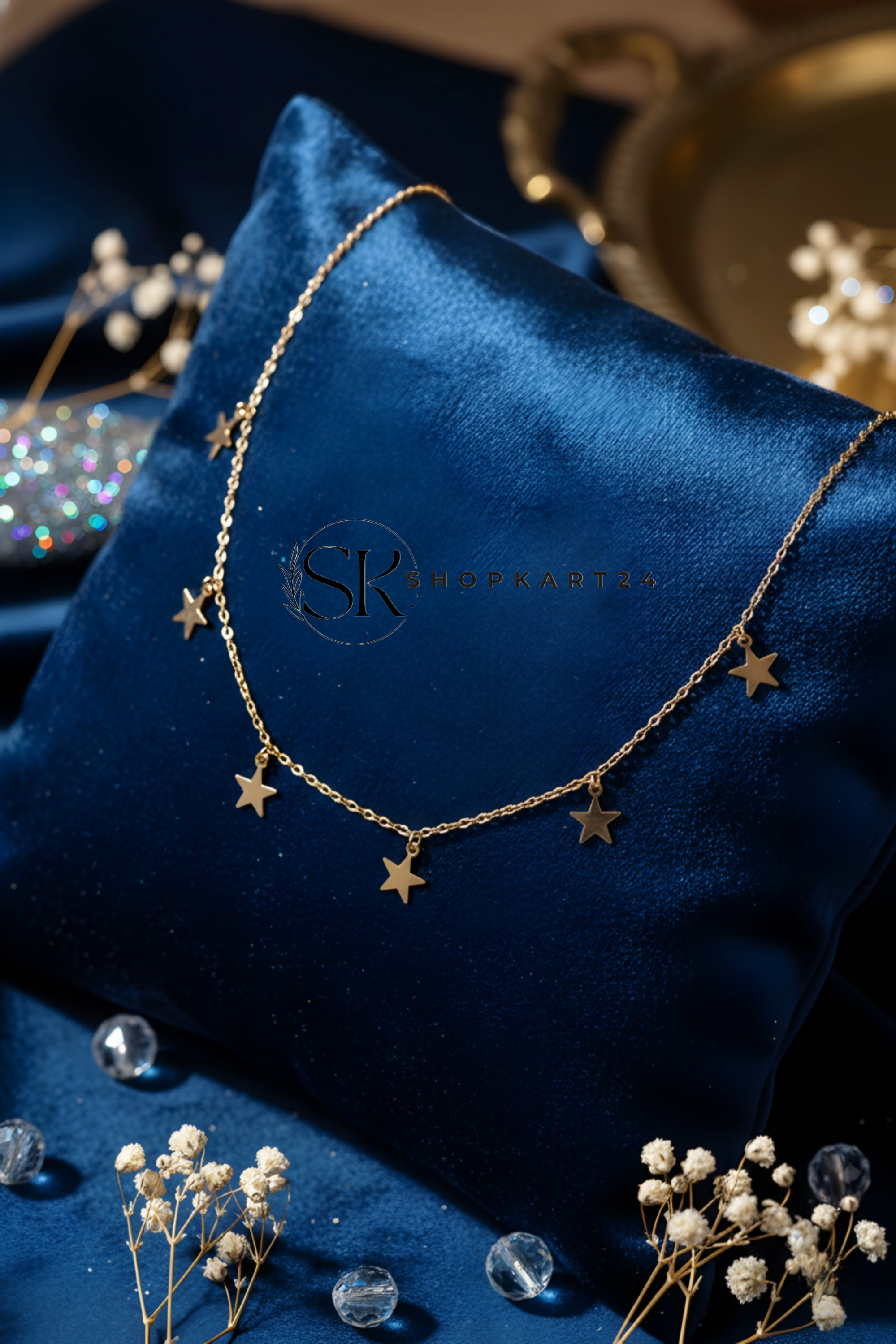 Korean Star Charm Necklace Set for Women