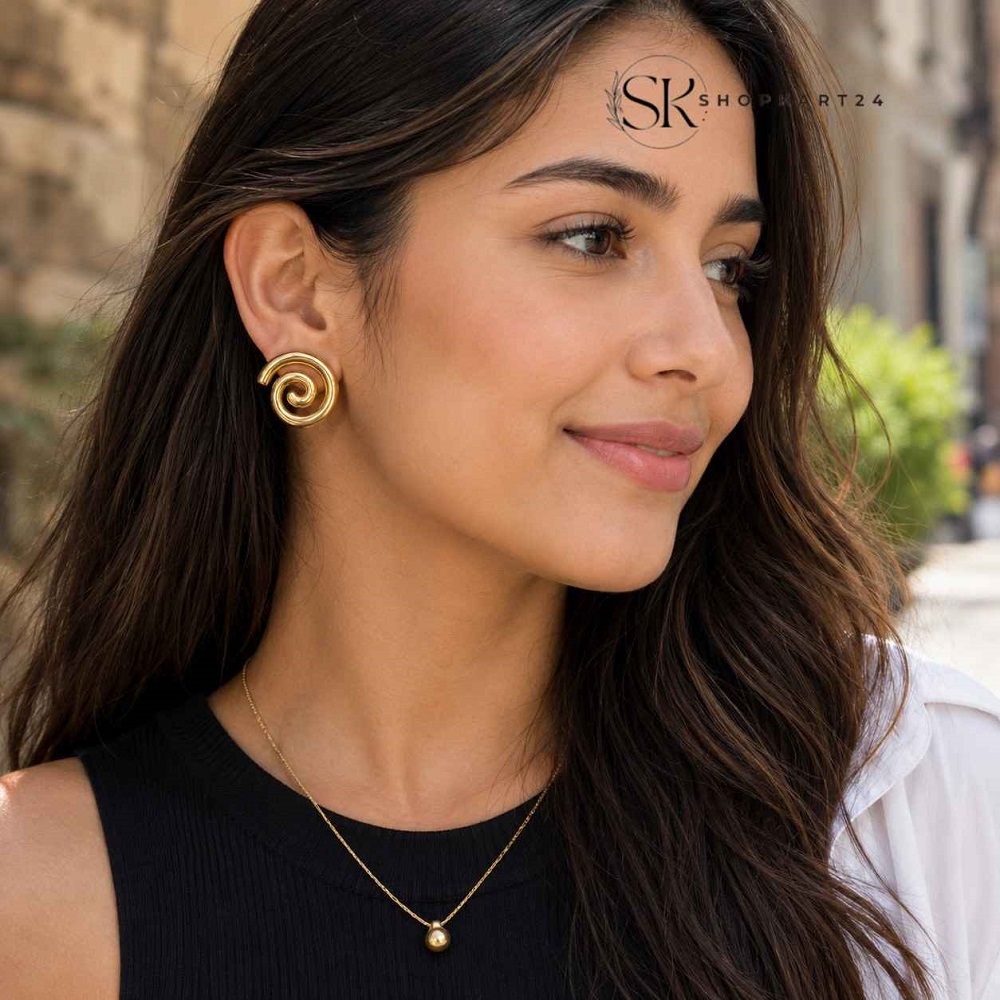 Anti Tarnish Golden Infinity Studs