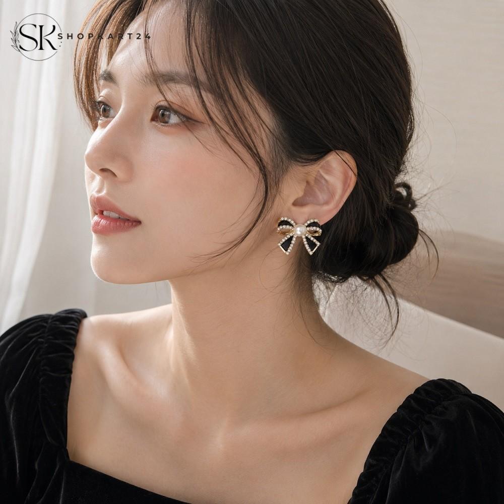 Black Velvet Bow Earrings