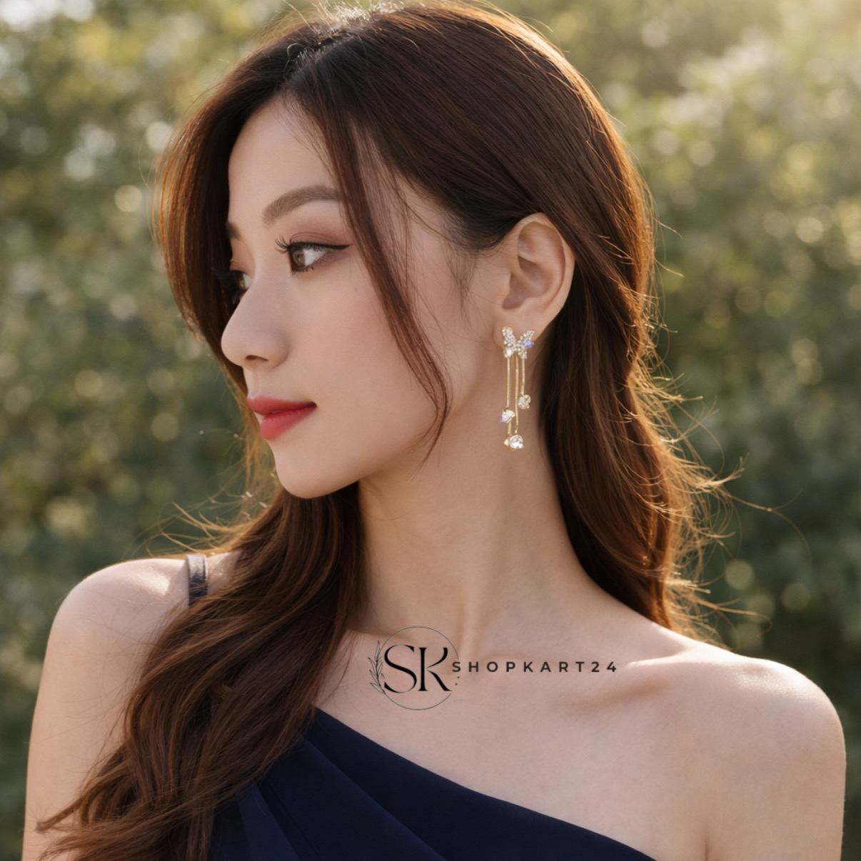 Butterfly Crystal Drop Earrings