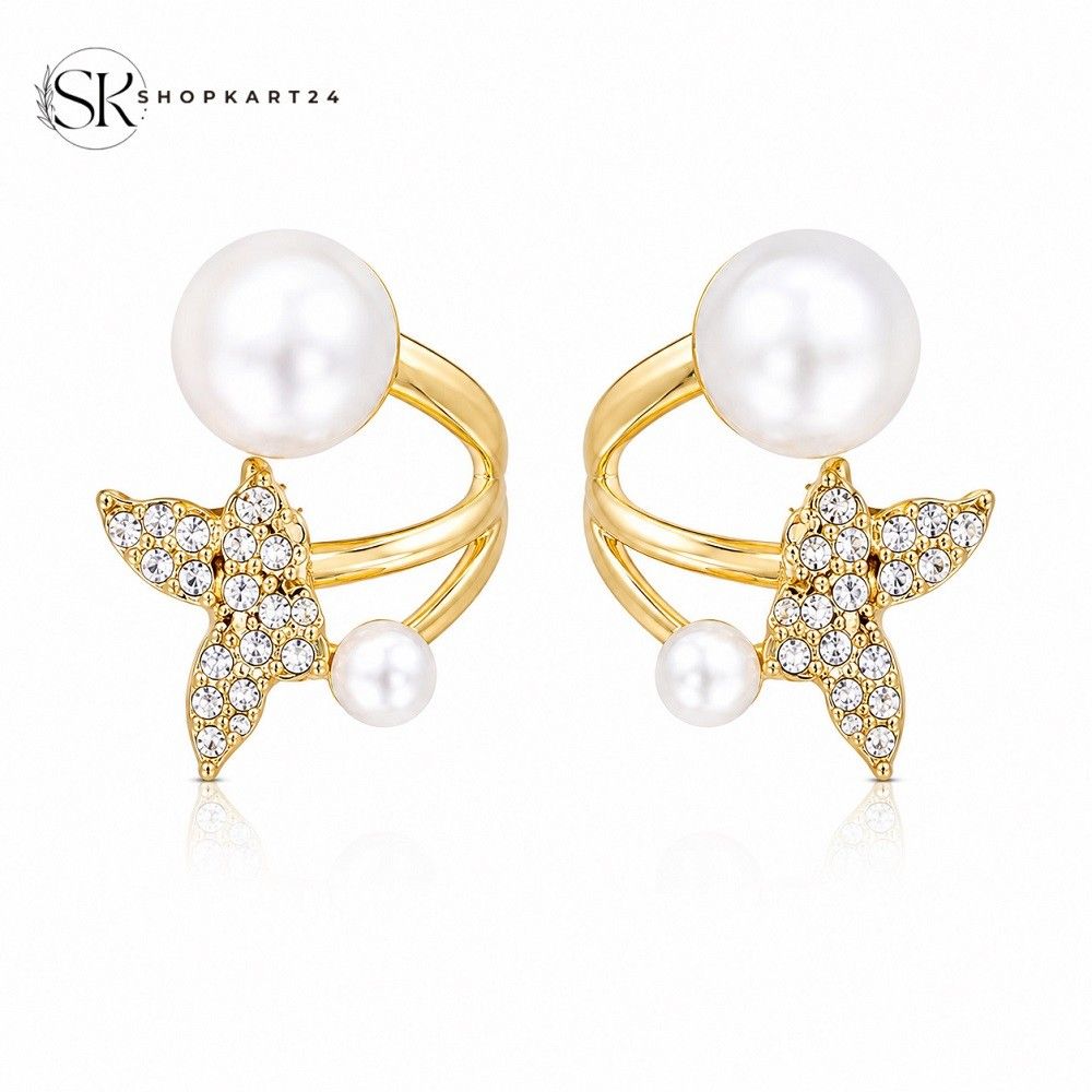 Butterfly Pearl Stud Earring