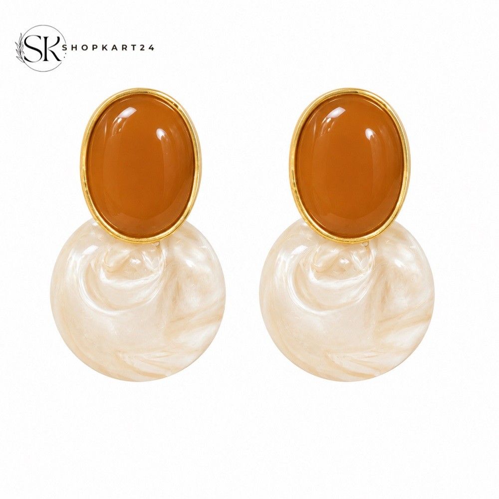 Caramel Pearl Drop Earrings