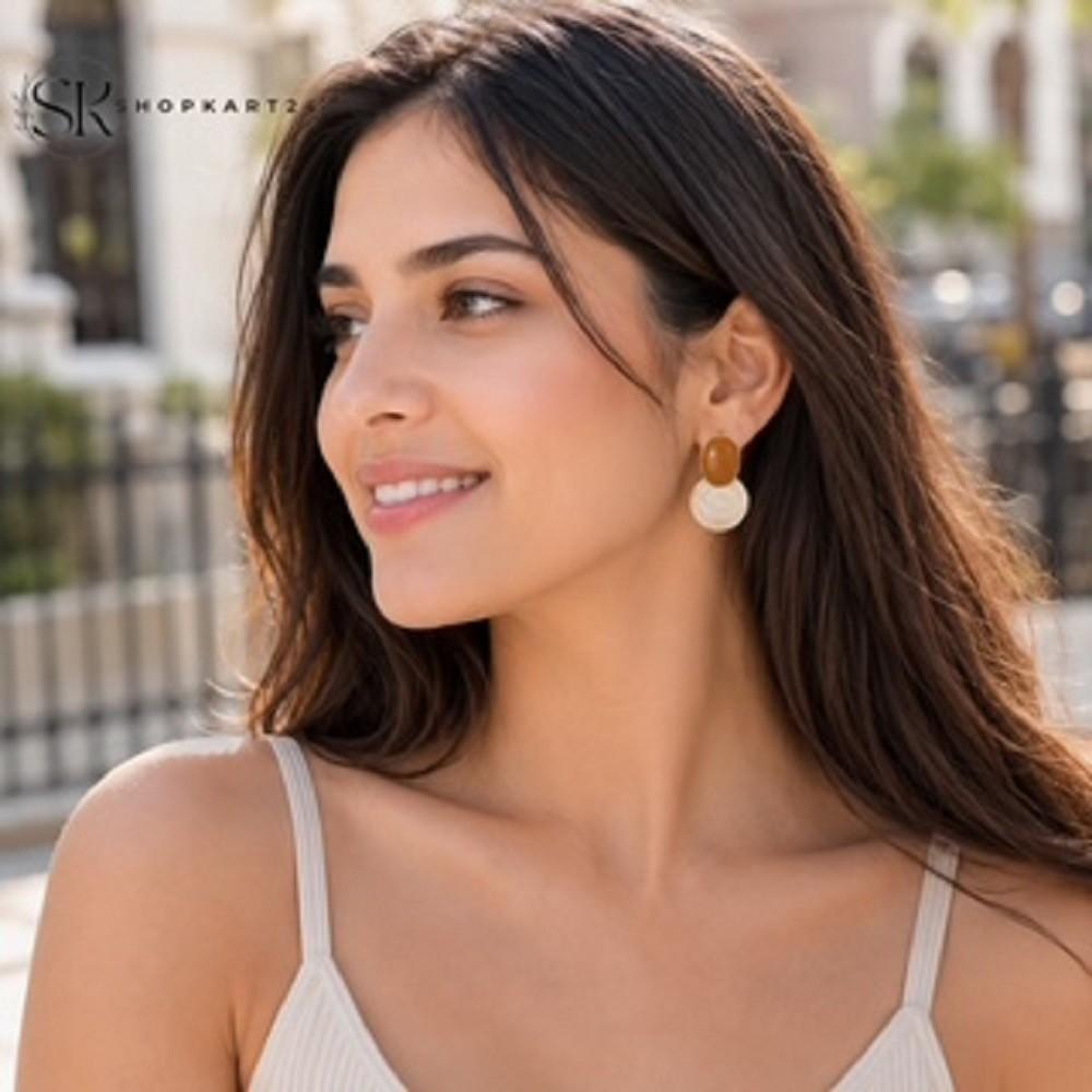 Caramel Pearl Drop Earrings