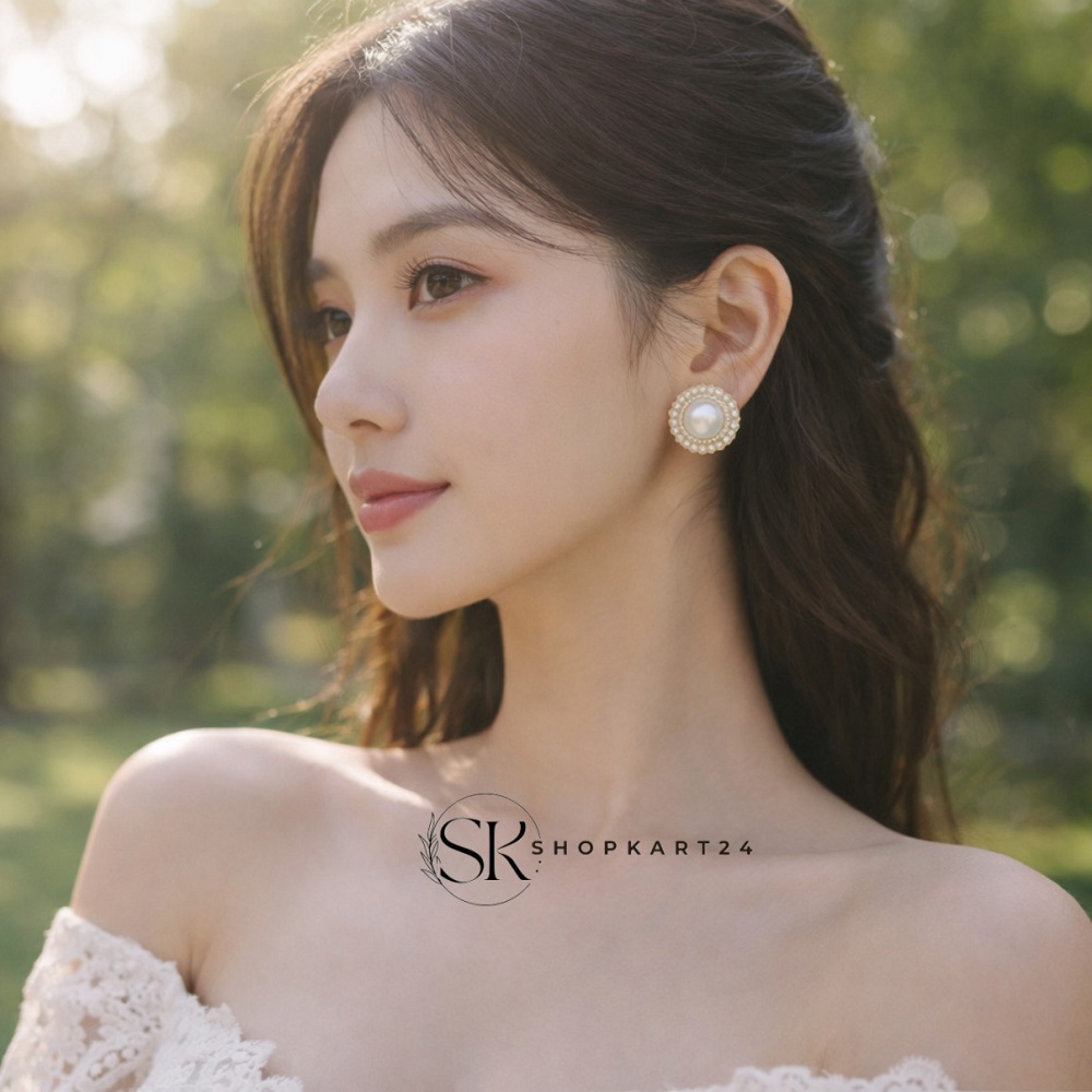 Classic Vintage-Inspired Pearl Stud Earrings