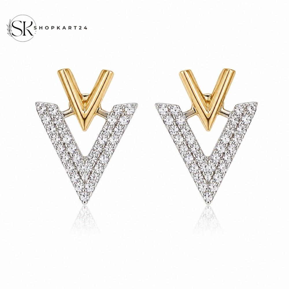 Crystal V Luxe Korean Earrings