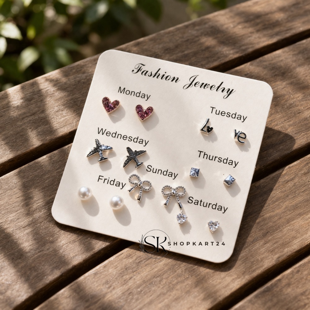 Everyday Fashion Studs Combo Set (7 Days Pack)