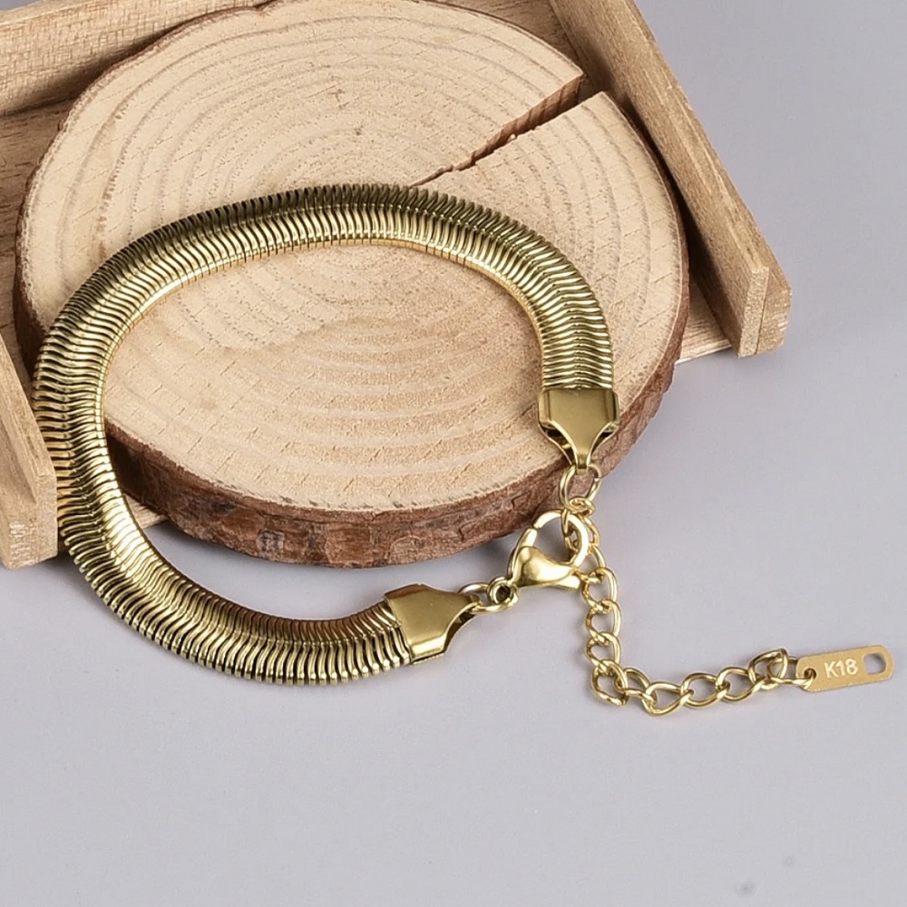 Gold Plated Snake Anklet Cum Bracelet
