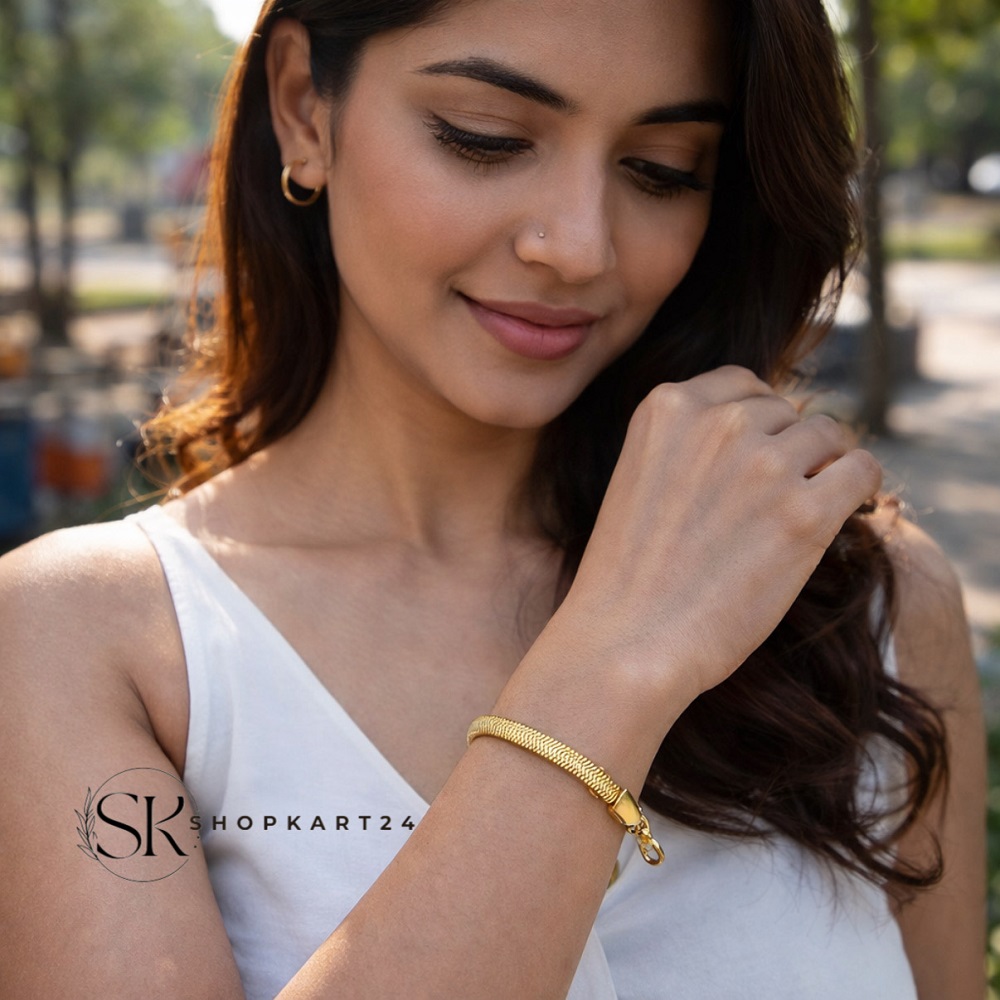 Gold Plated Snake Bracelet Cum Anklet