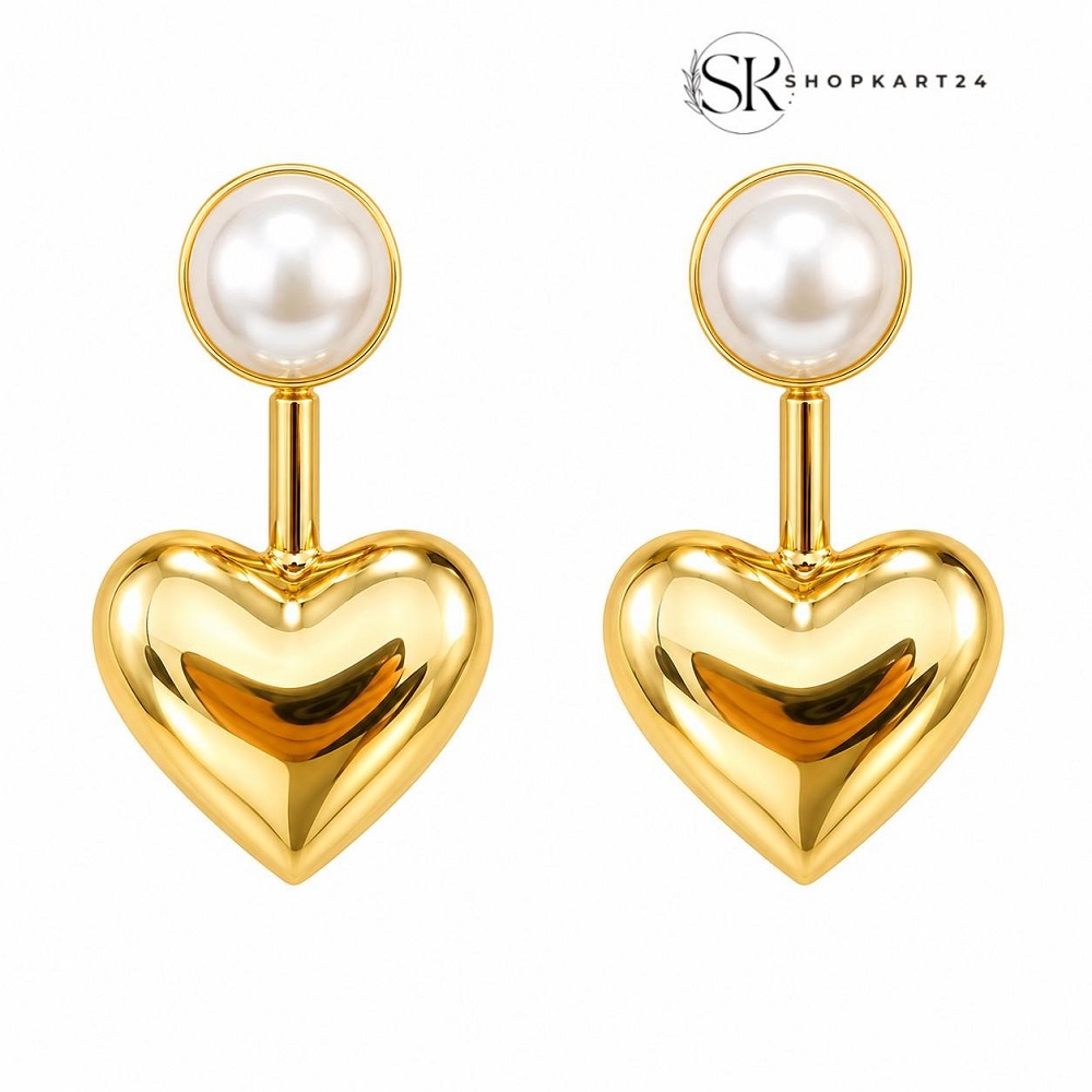 Golden Heart Pearl Drops