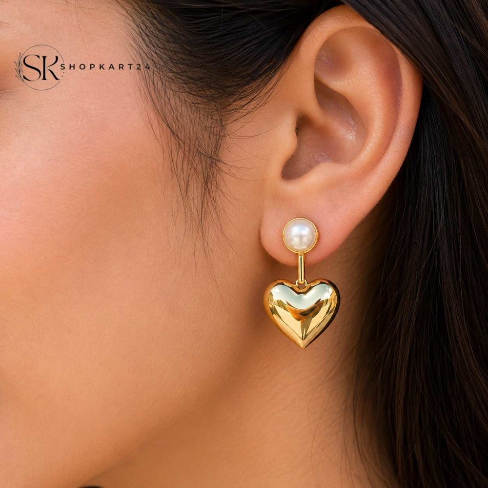 Golden Heart Pearl Drops