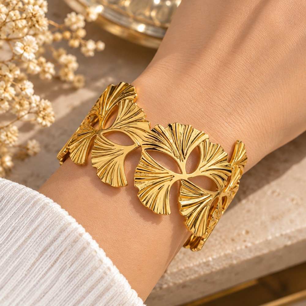 Golden Leaf Adjustable Korean Bracelet