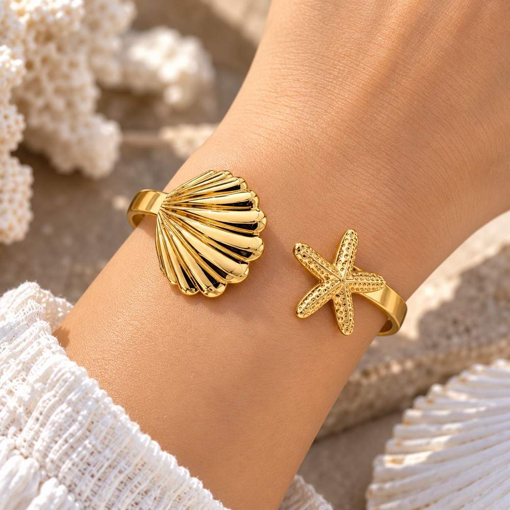 Golden Seashell Starfish Adjustable Korean Bracelet