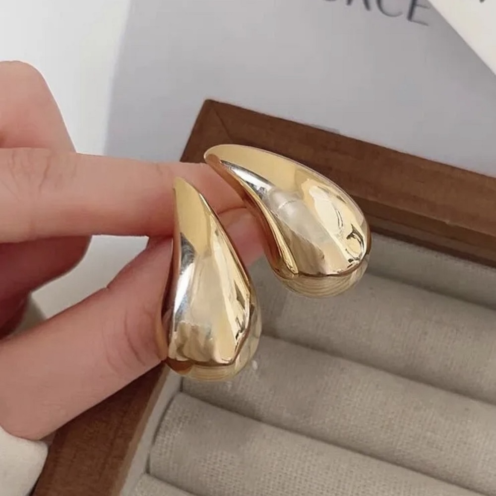 Golden Tear Drop Korean Earring