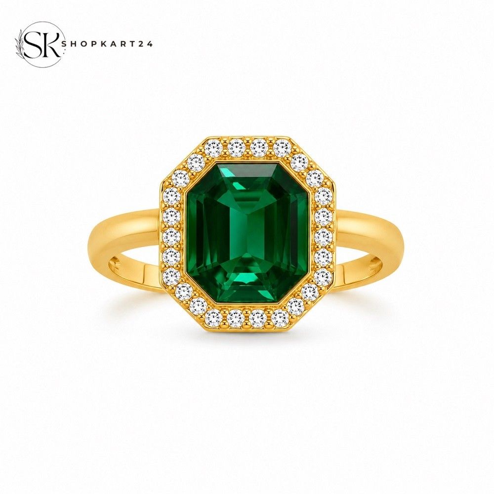 Green Emerald Adjustable Ring