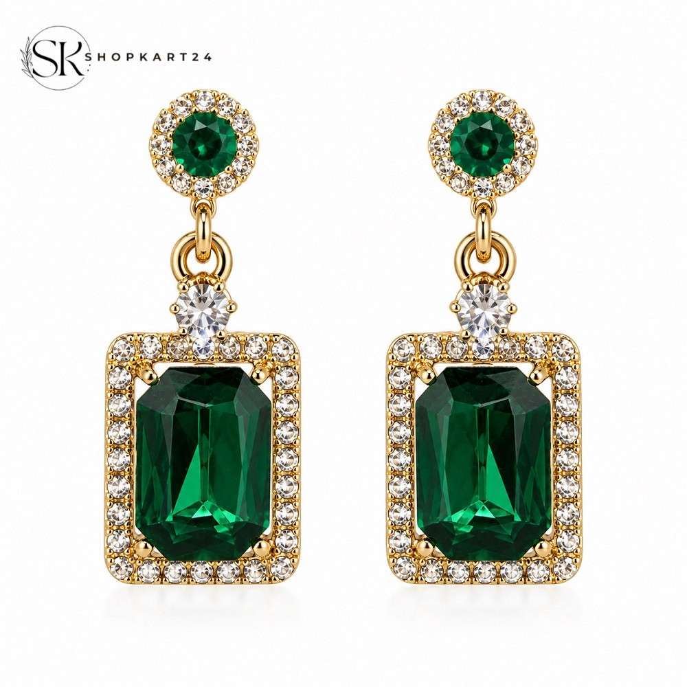 Green Emerald Earring