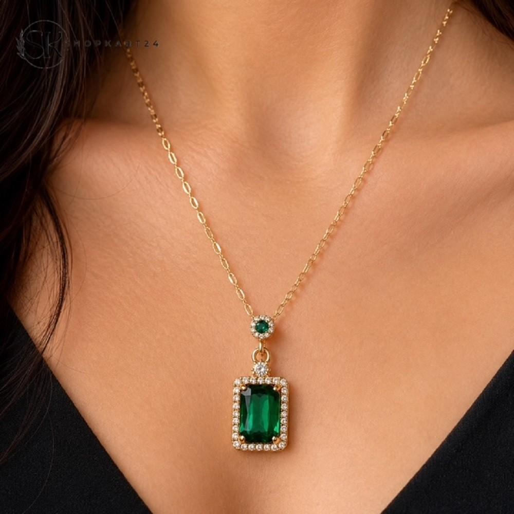Green Emerald Korean Pendant