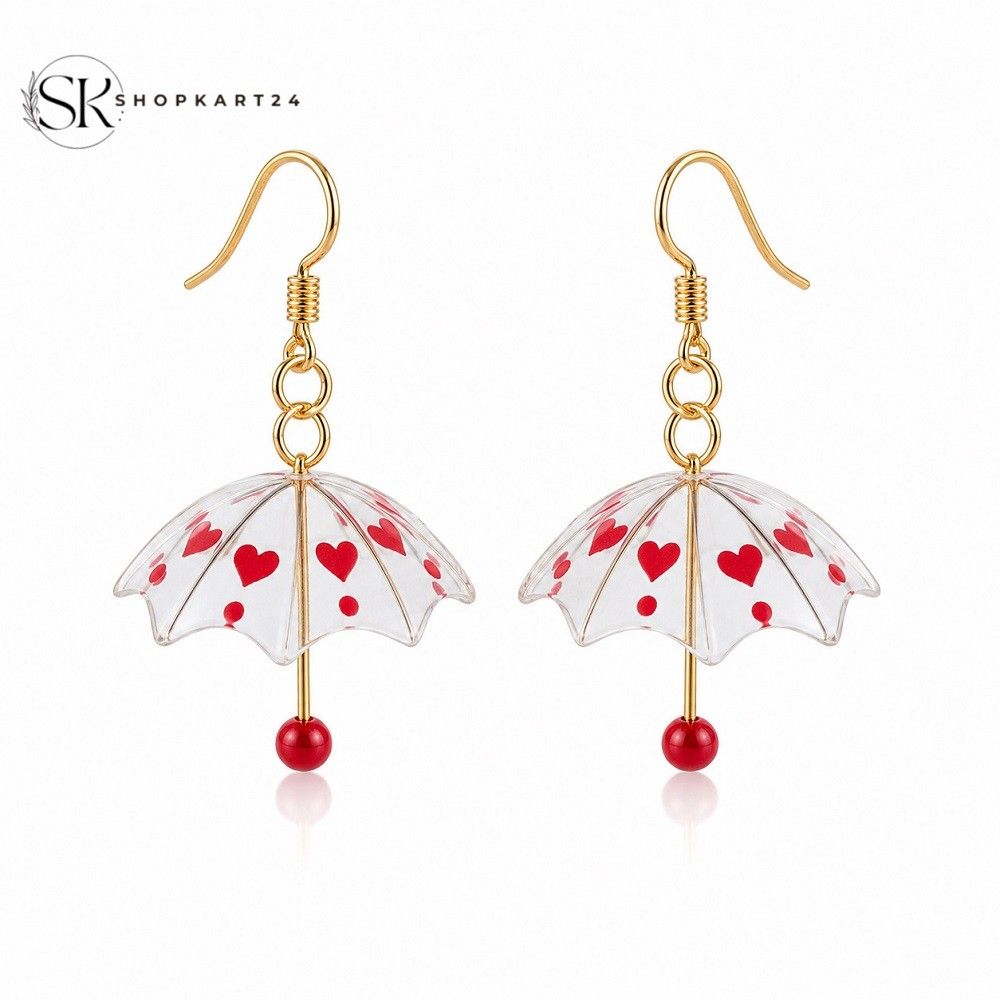 Heart Rain Umbrella Earrings