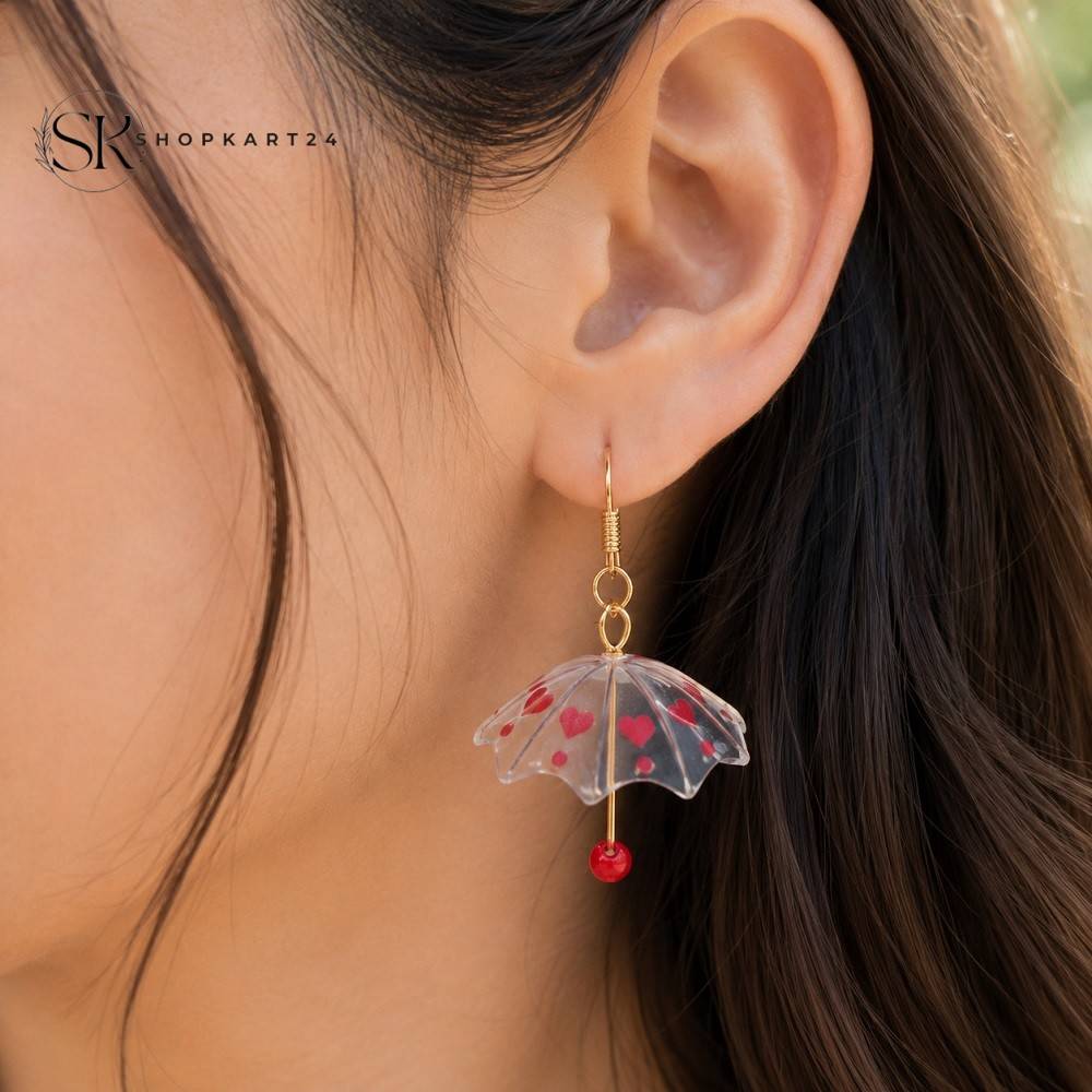 Heart Rain Umbrella Earrings