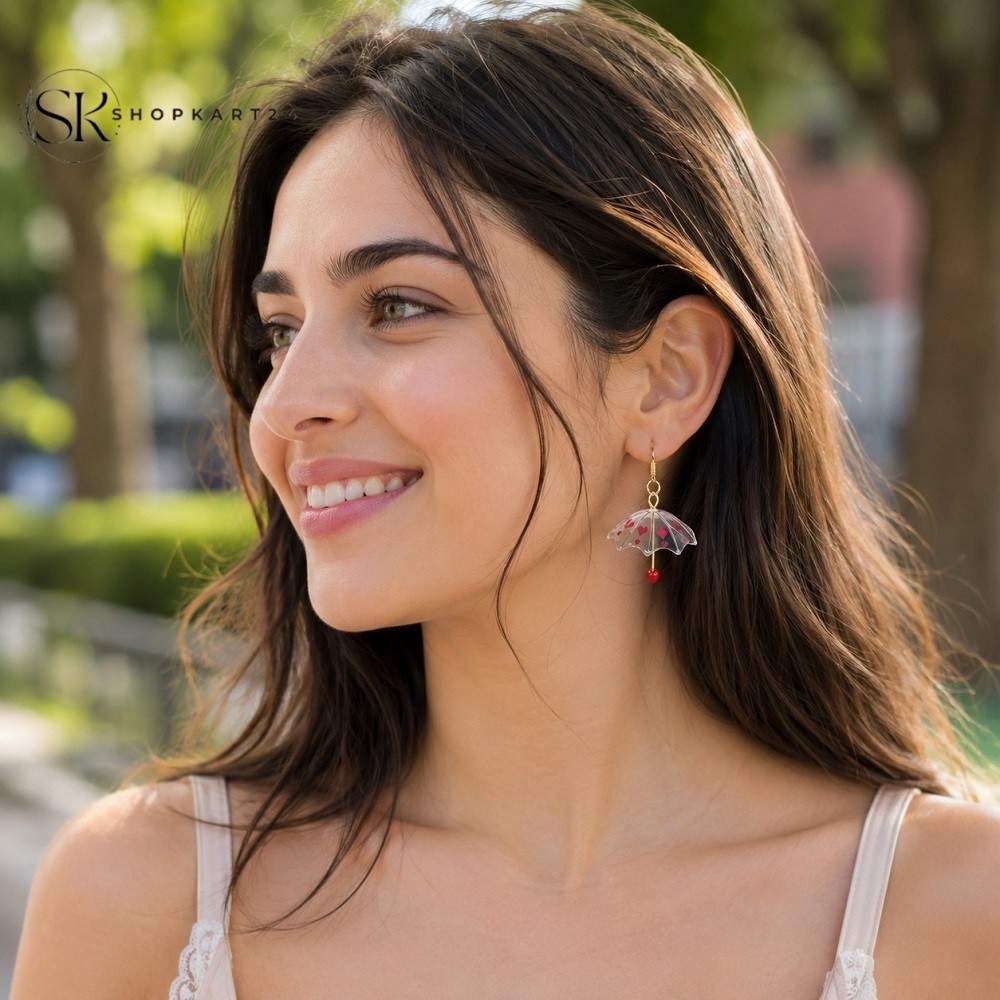 Heart Rain Umbrella Earrings
