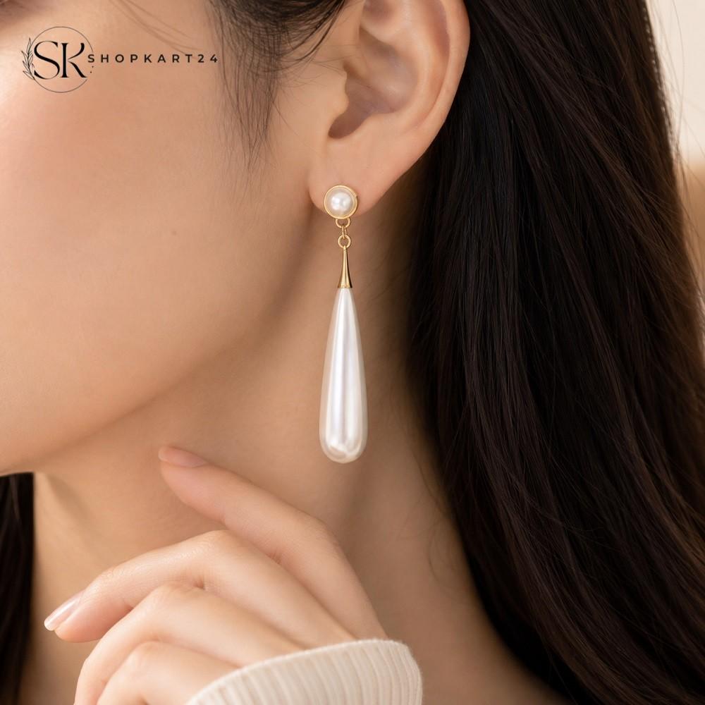 Ivory Drop Korean Earrings