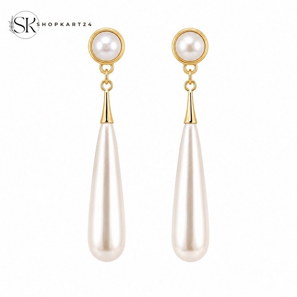 Ivory Drop Korean Earrings