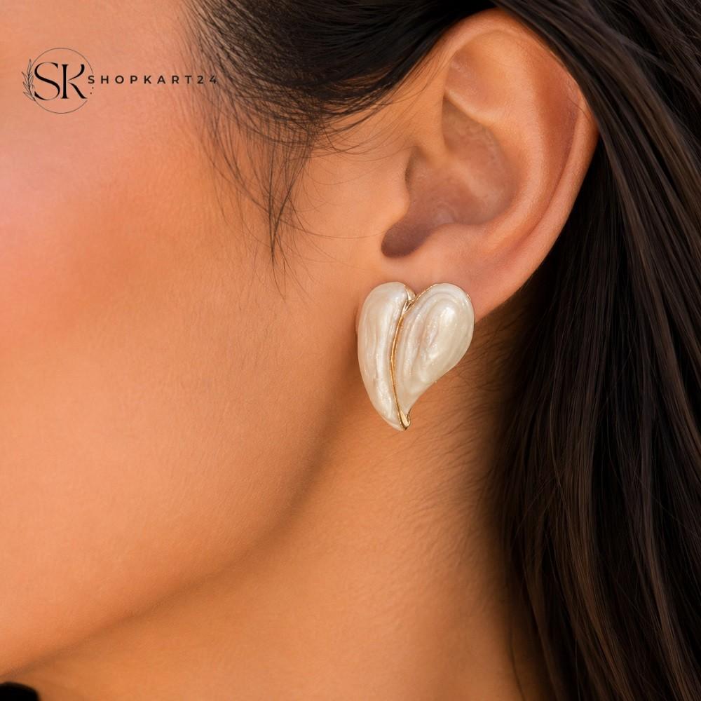 Ivory Heart Earrings