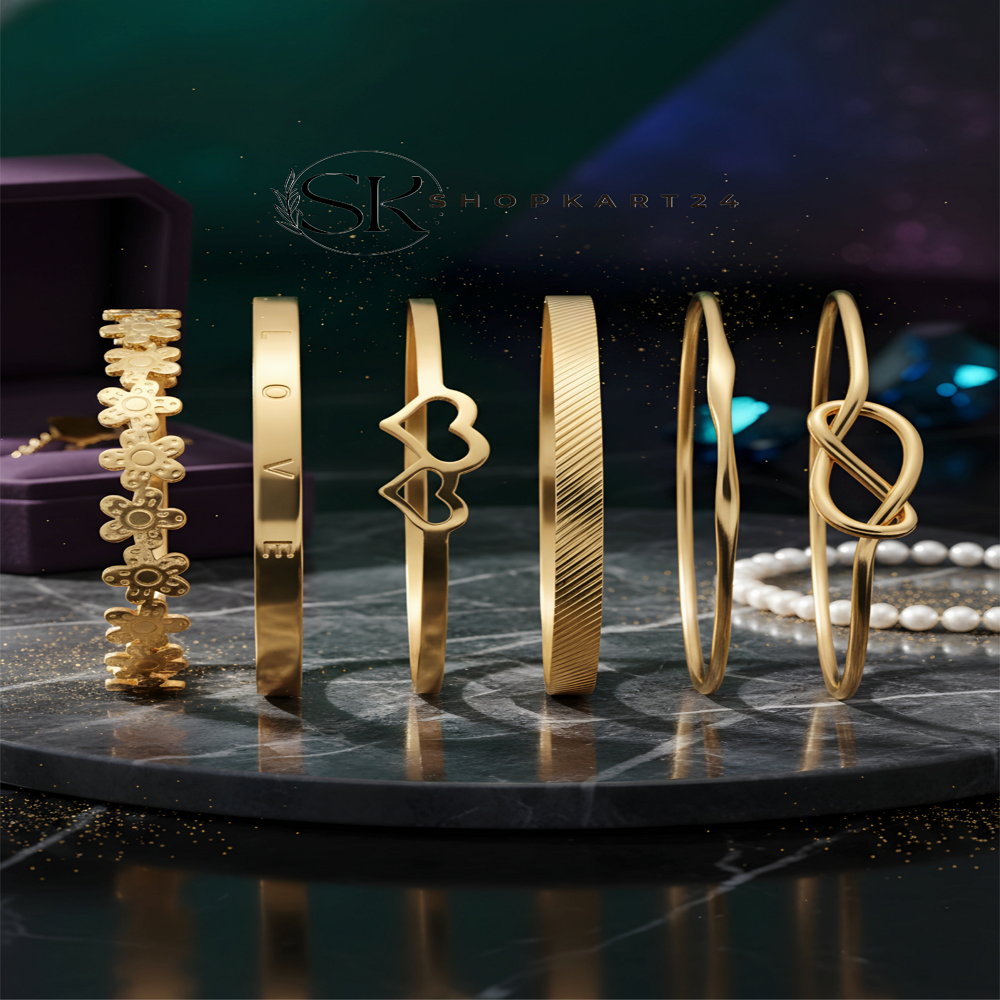 Korean Chic Adjustable Stackable Bracelet Set (6 Pcs)