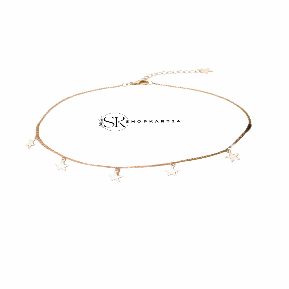 Korean Star Charm Necklace Set for Women