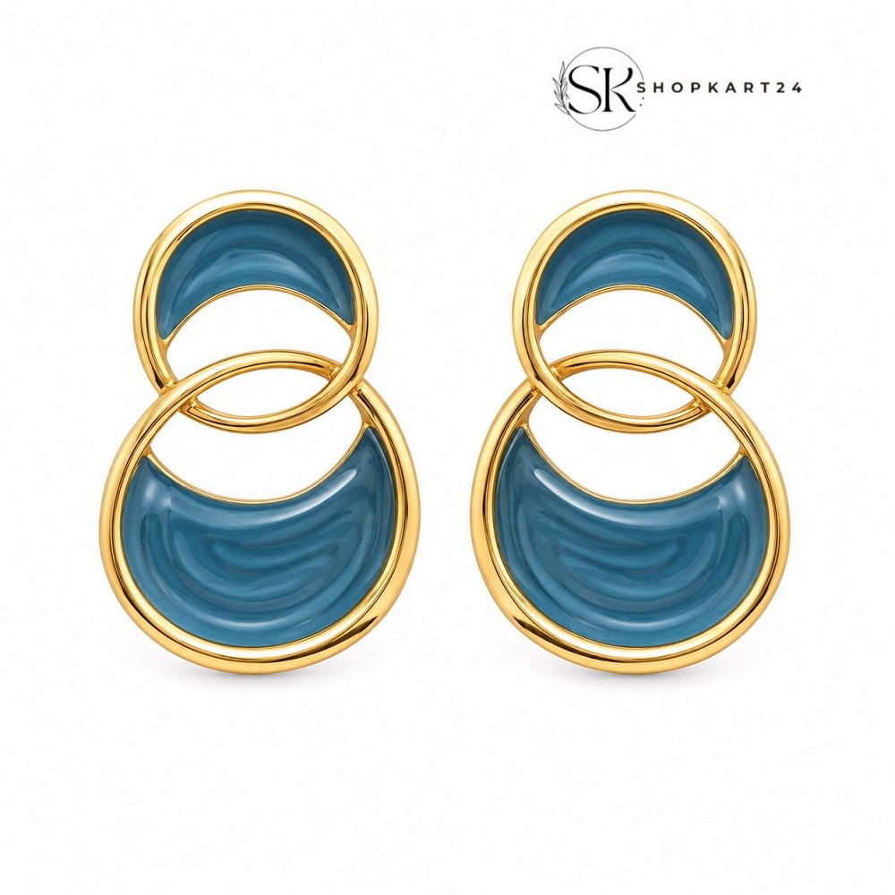 Ocean Halo Drop Earrings