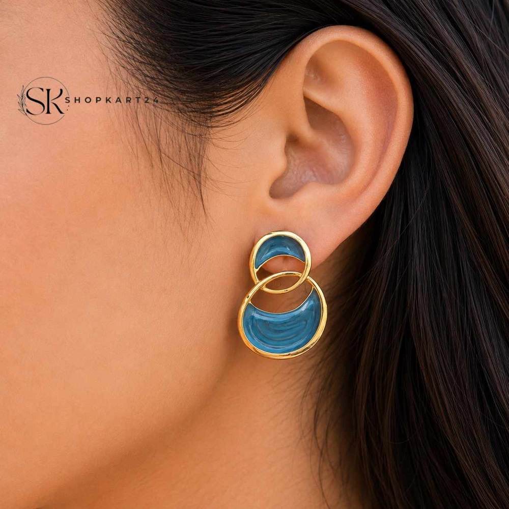 Ocean Halo Drop Earrings