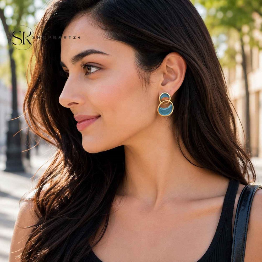 Ocean Halo Drop Earrings