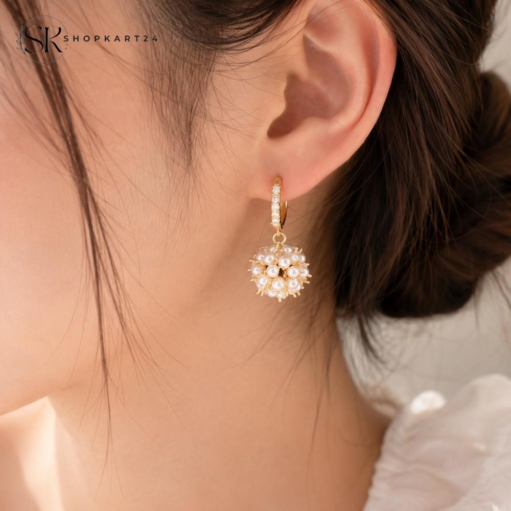 Pearl Halo Hoop Earrings