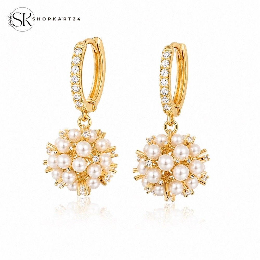 Pearl Halo Hoop Earrings