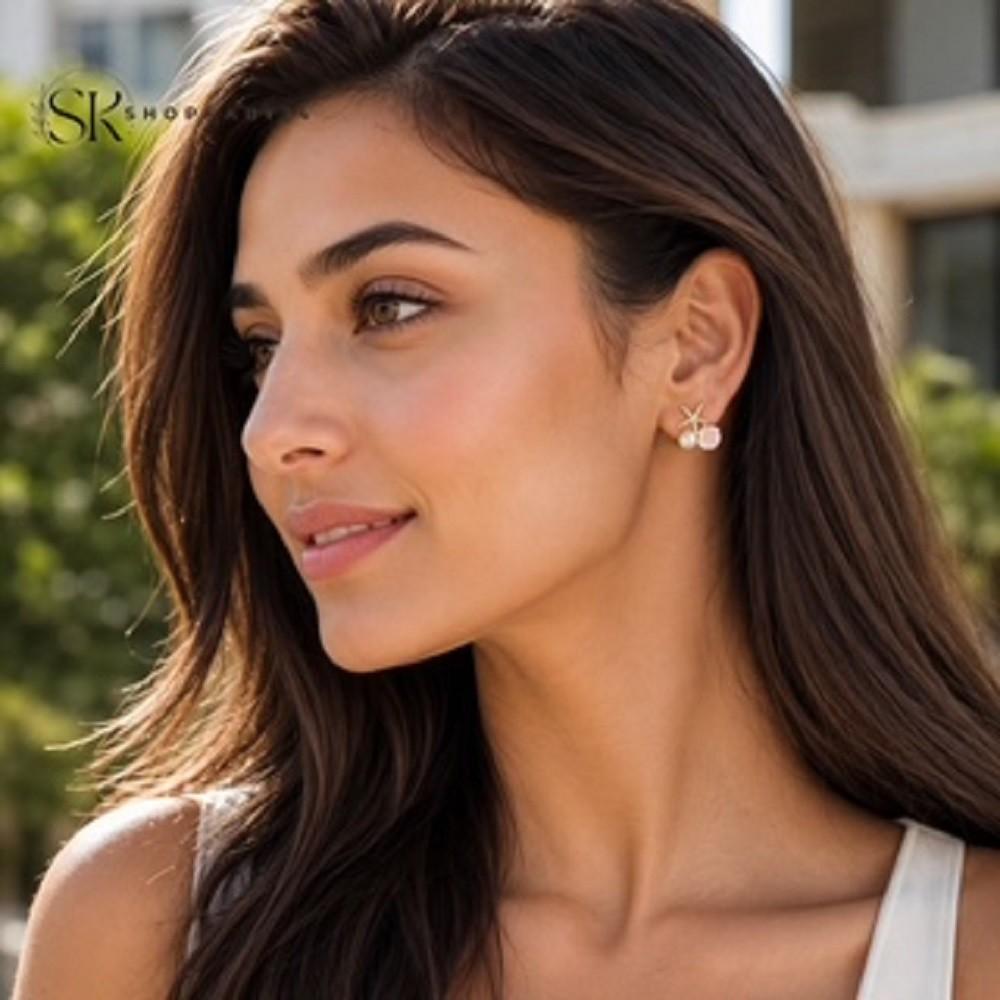 Pink Seashell Korean Earrings