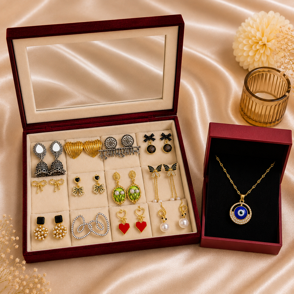 Rakhi Special Mirror Combo 2 With Stainless Steel Evil Eye