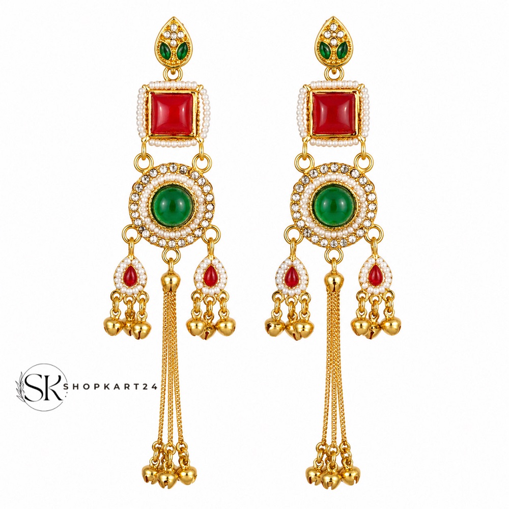 Red Long Kashmiri Earring