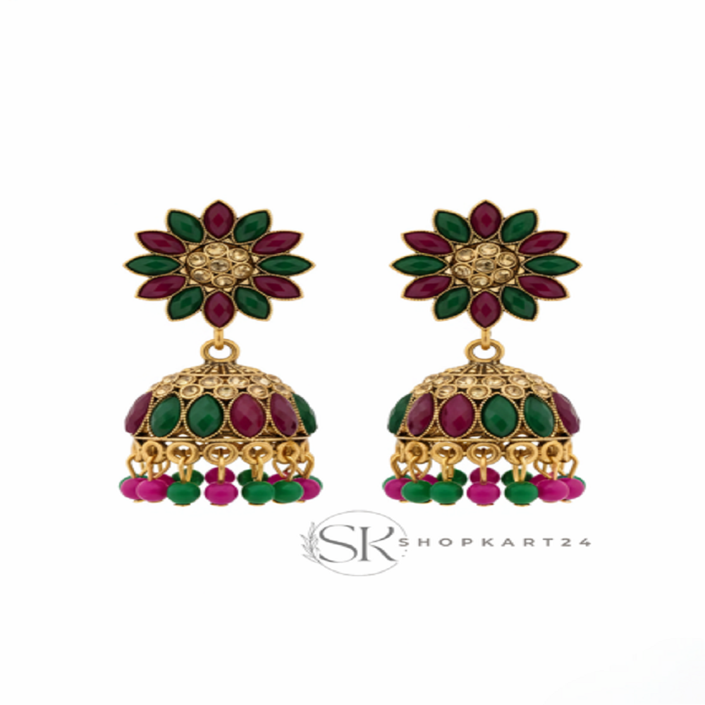 Royal Rangoli Jhumka Earrings