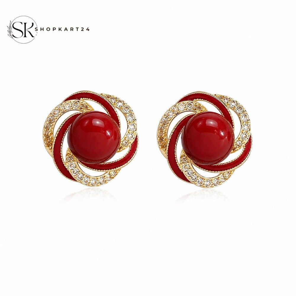 Royal Red Blossom Earrings