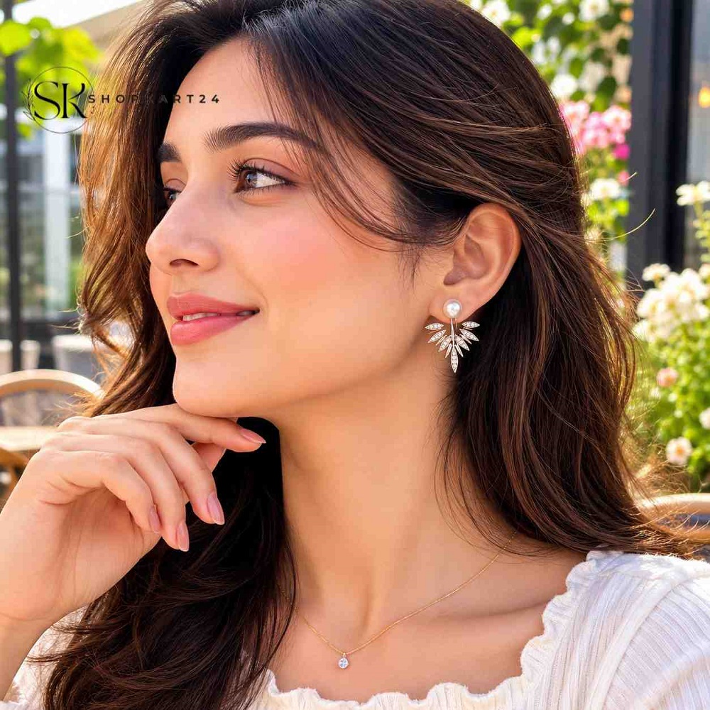 Silver Leaf Luxe Earrings