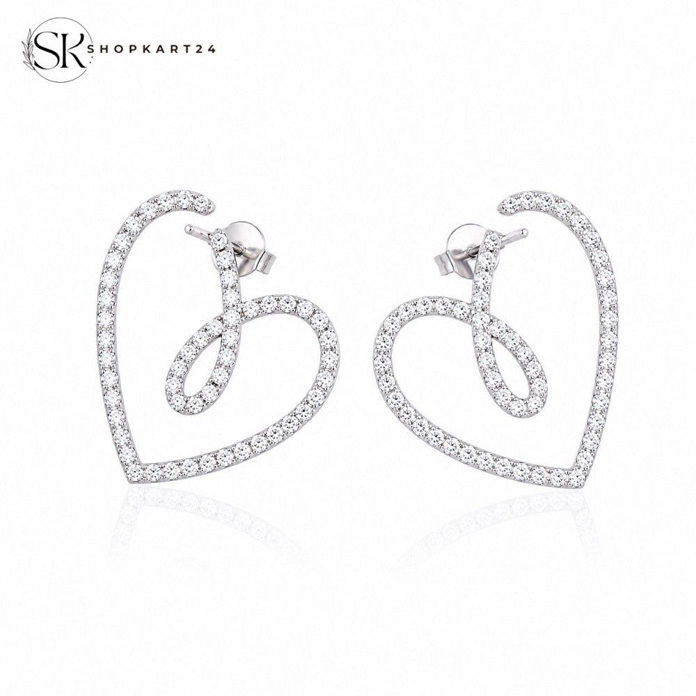 Silver Spark Heart Earrings