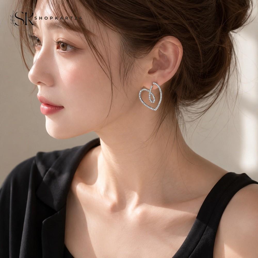 Silver Spark Heart Earrings