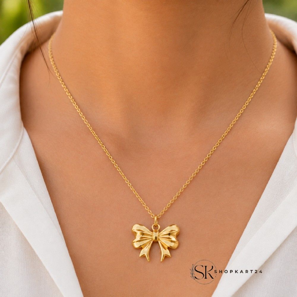 Solid Bow Anti Tarnish Pendant