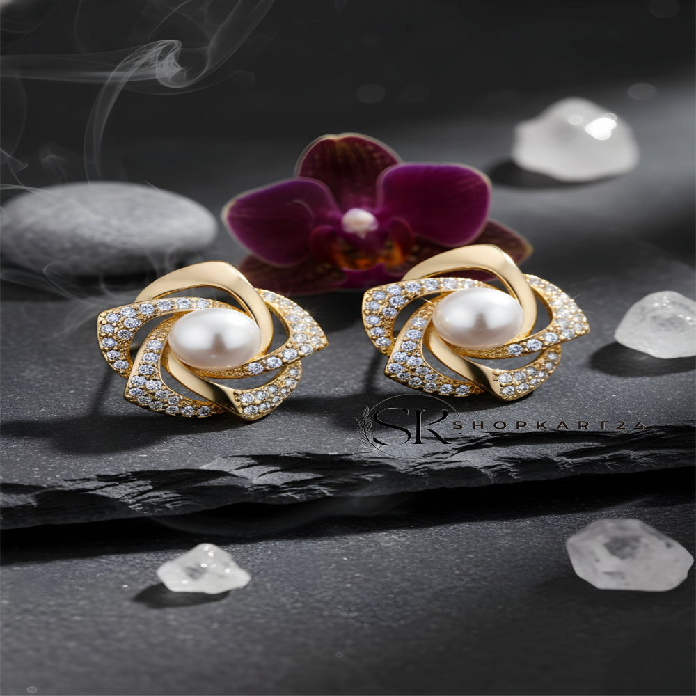 Star Shape Pearl Korean Earring