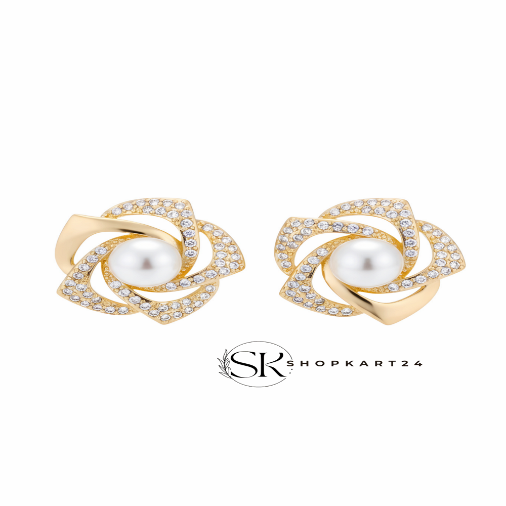 Star Shape Pearl Korean Earring